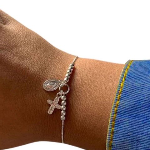 Pulsera De Plata Ley 925 Ajustable Denario