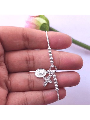 Pulsera De Plata Ley 925 Ajustable Denario