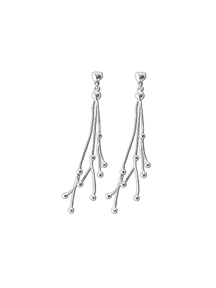 Aros De Plata 925 Largos Con Puntos