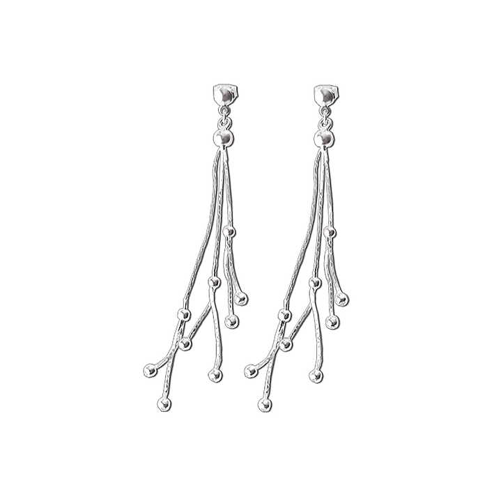 Aros De Plata 925 Largos Con Puntos 1