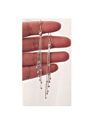 Aros De Plata 925 Largos Con Puntos