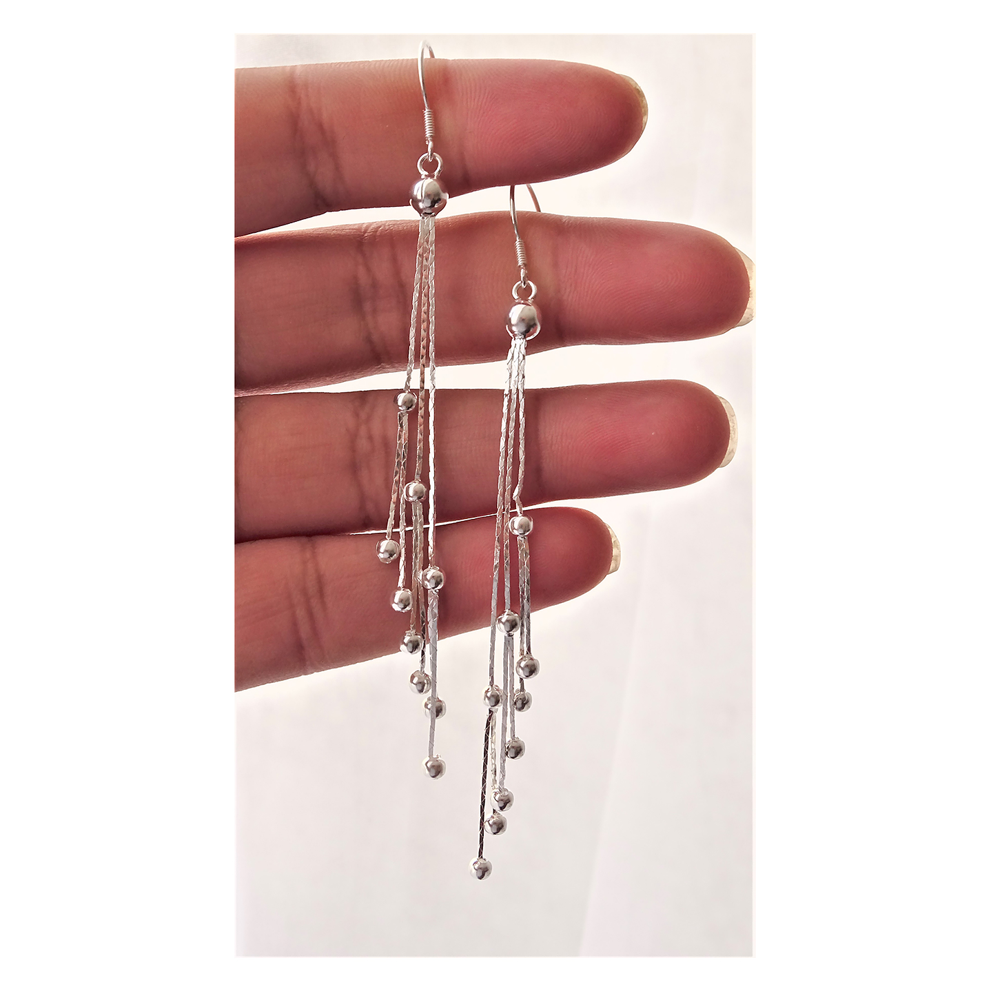 Aros De Plata 925 Largos Con Puntos 2