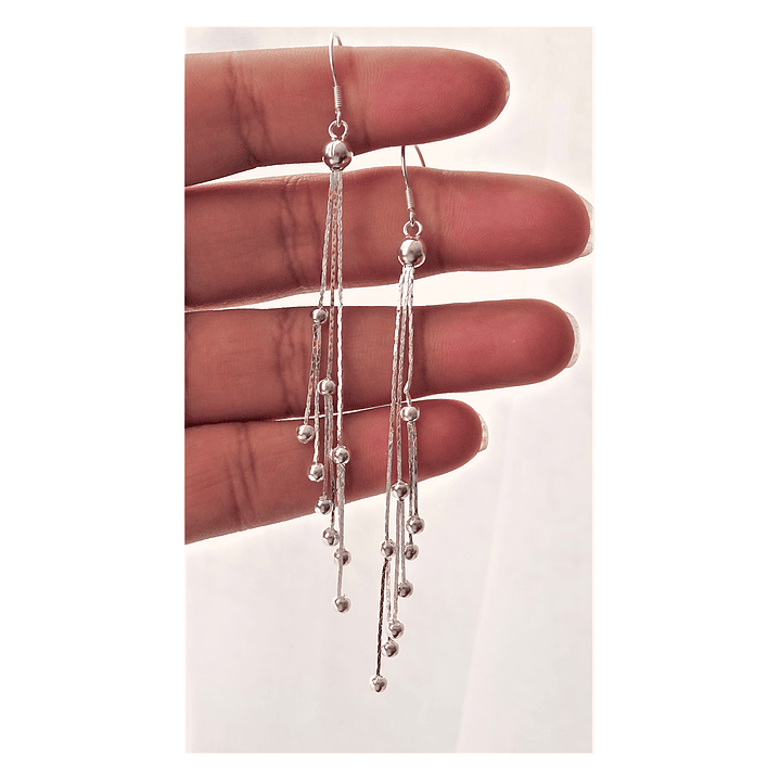 Aros De Plata 925 Largos Con Puntos 2