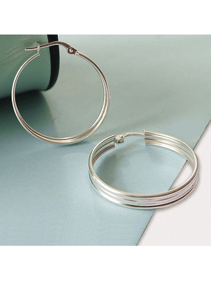 Aros De Plata 925 Argollas Mayu 27mm