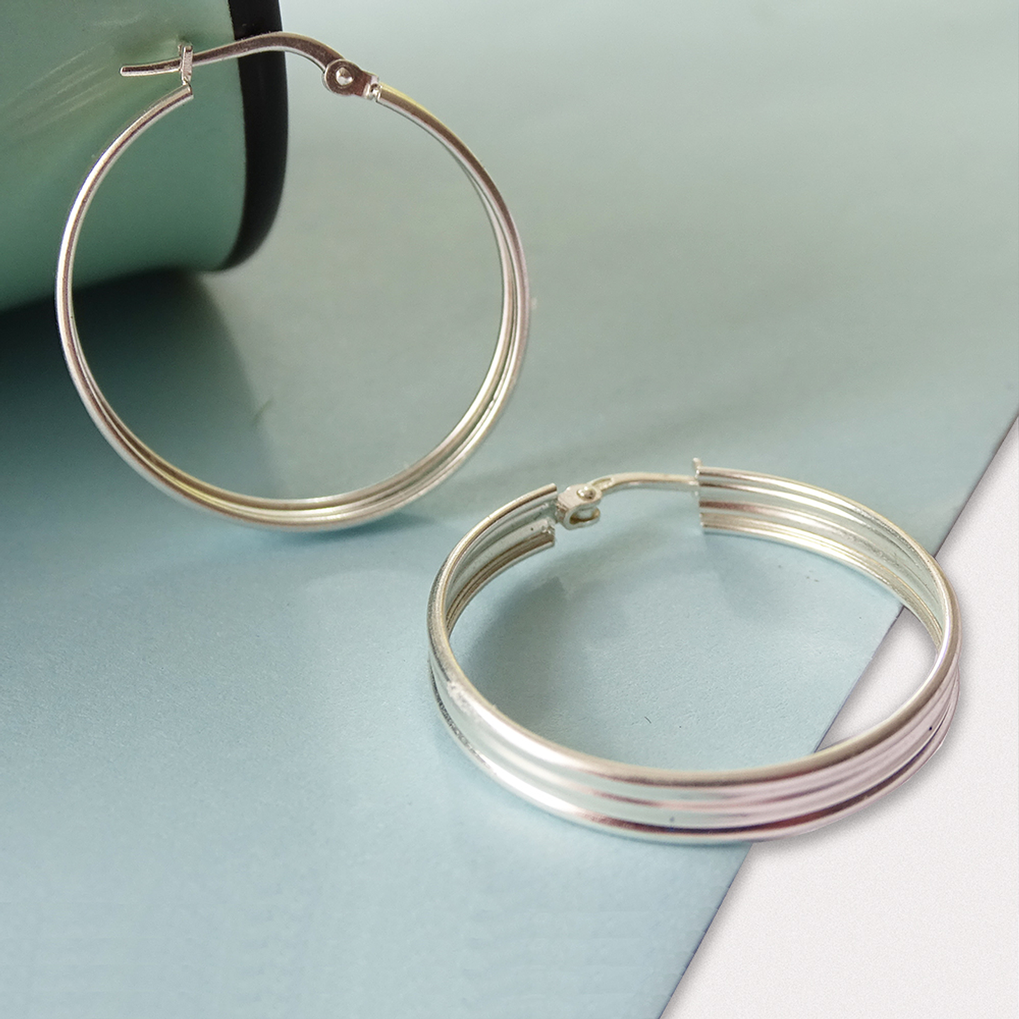 Aros De Plata 925 Argollas Mayu 27mm 2