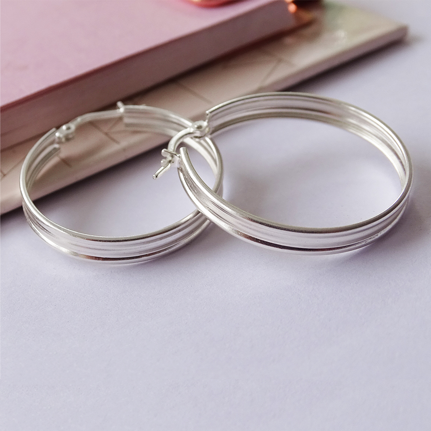 Aros De Plata 925 Argollas Mayu 27mm 3