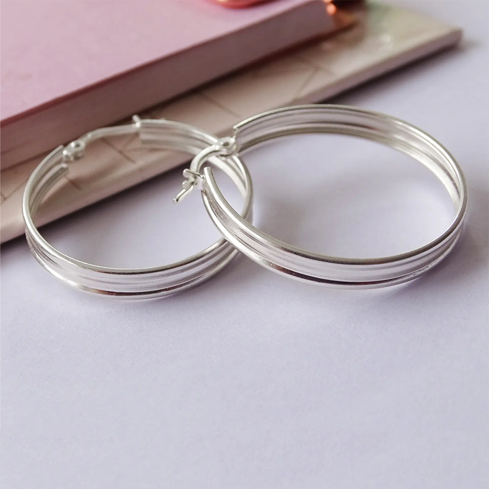 Aros De Plata 925 Argollas Mayu 27mm 3