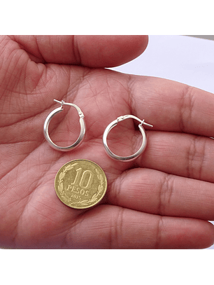 Aros De Plata 925 Argollas Lisa 15mm