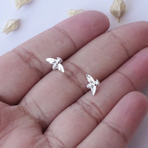 Aritos De Plata 925 Abejita