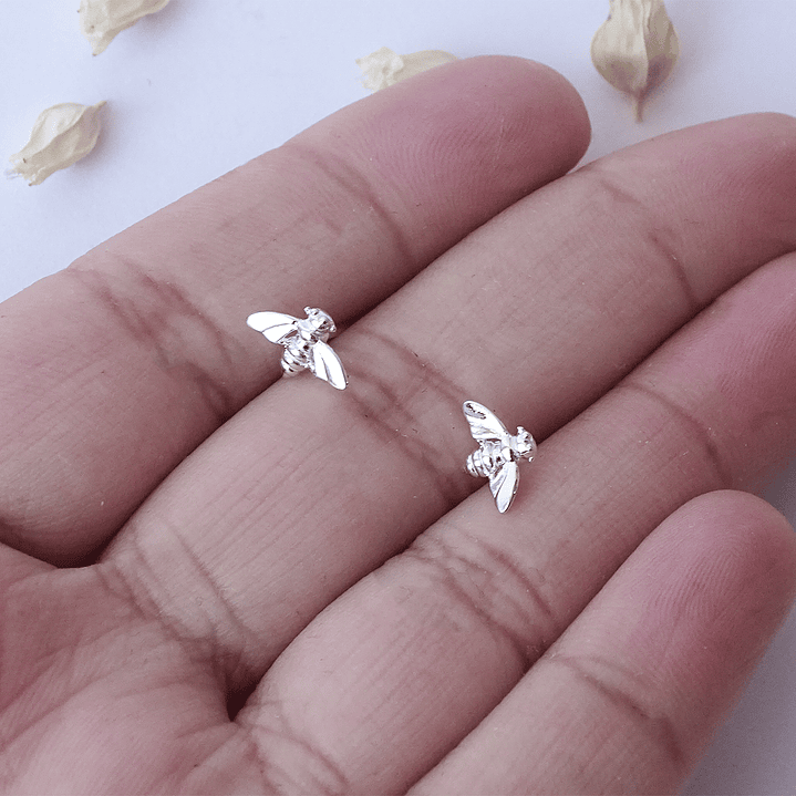 Aritos De Plata 925 Abejita 2