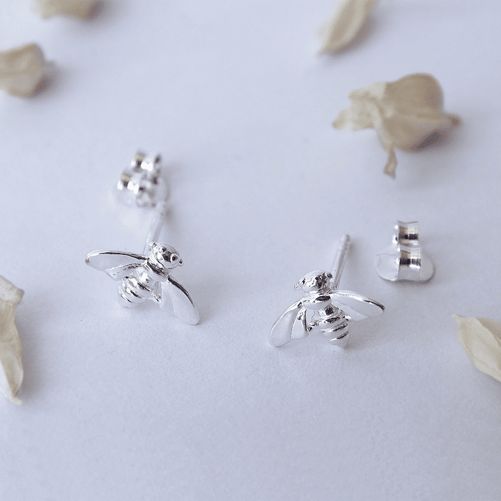 Aritos De Plata 925 Abejita 3