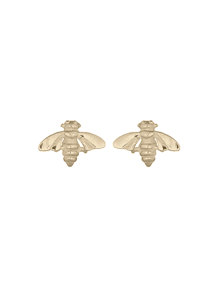 Aritos De Plata Con Baño de Oro Abejita