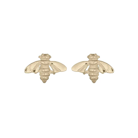 Aritos De Plata Con Baño de Oro Abejita
