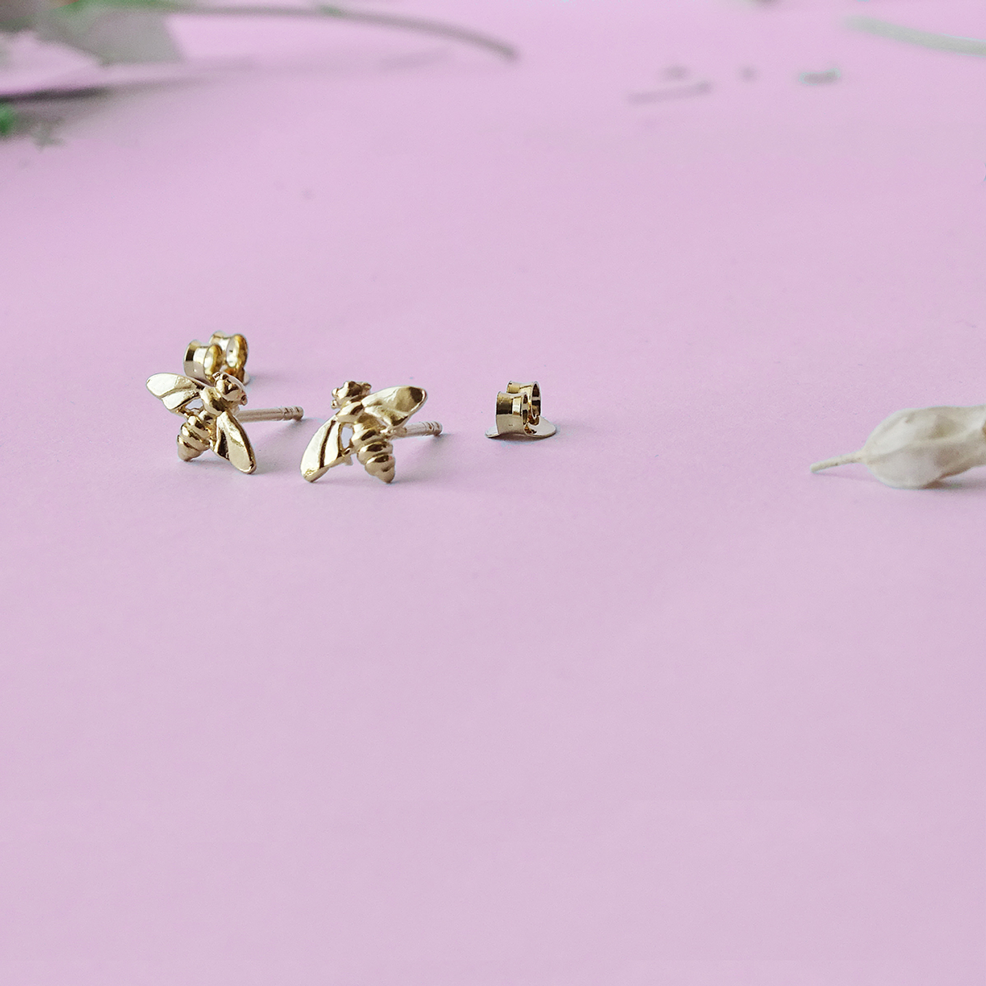 Aritos De Plata Con Baño de Oro Abejita 2