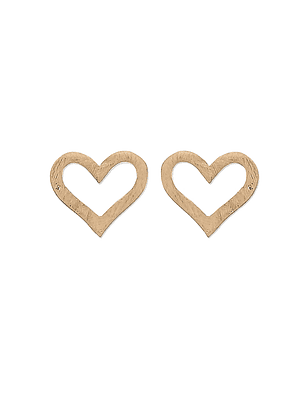 Aritos De Plata Con Baño De Oro Corazones Abiertos