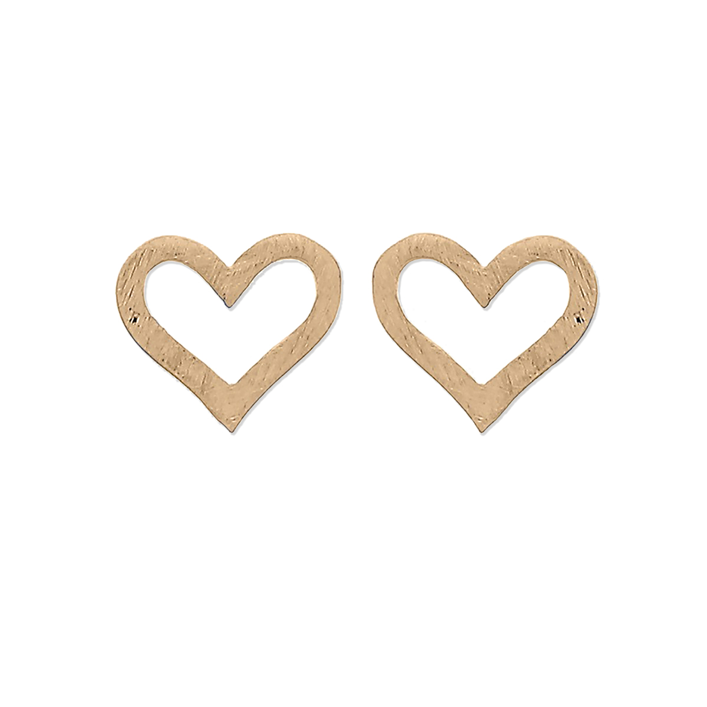 Aritos De Plata Con Baño De Oro Corazones Abiertos 1