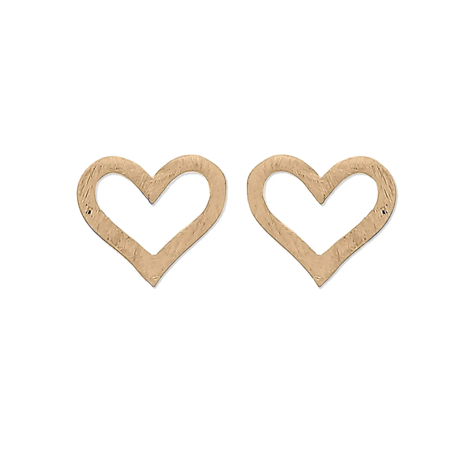 Aritos De Plata Con Baño De Oro Corazones Abiertos 1