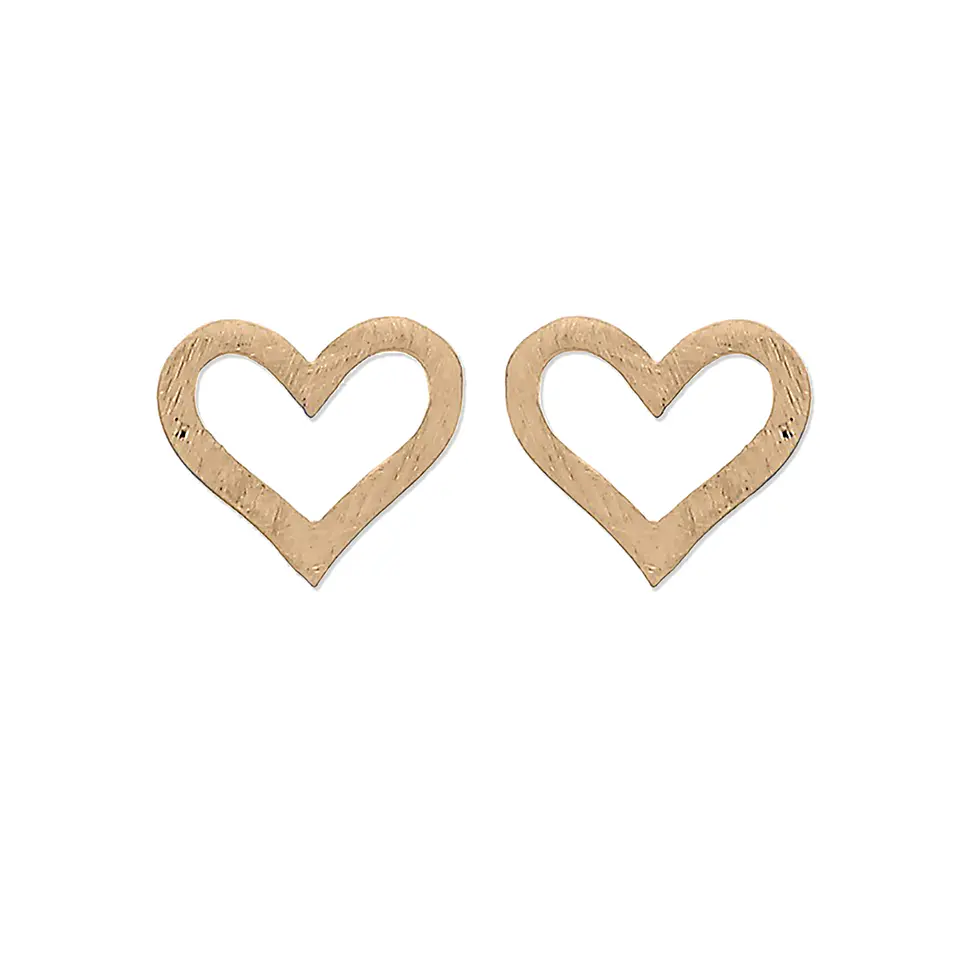 Aritos De Plata Con Baño De Oro Corazones Abiertos 1