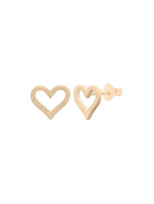 Aritos De Plata Con Baño De Oro Corazones Abiertos