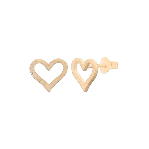 Aritos De Plata Con Baño De Oro Corazones Abiertos
