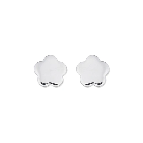 Aritos De Plata 925 Flor Plana