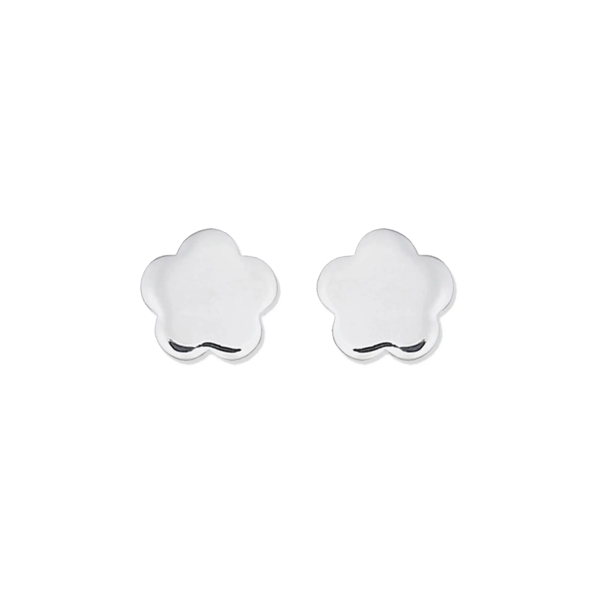 Aritos De Plata 925 Flor Plana 1