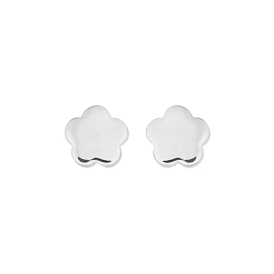Aritos De Plata 925 Flor Plana 1