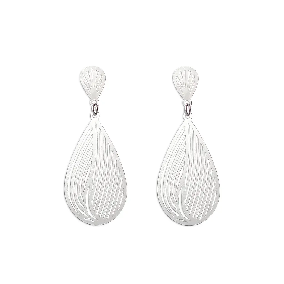 Aros De Plata 925 Gotas Elena 1