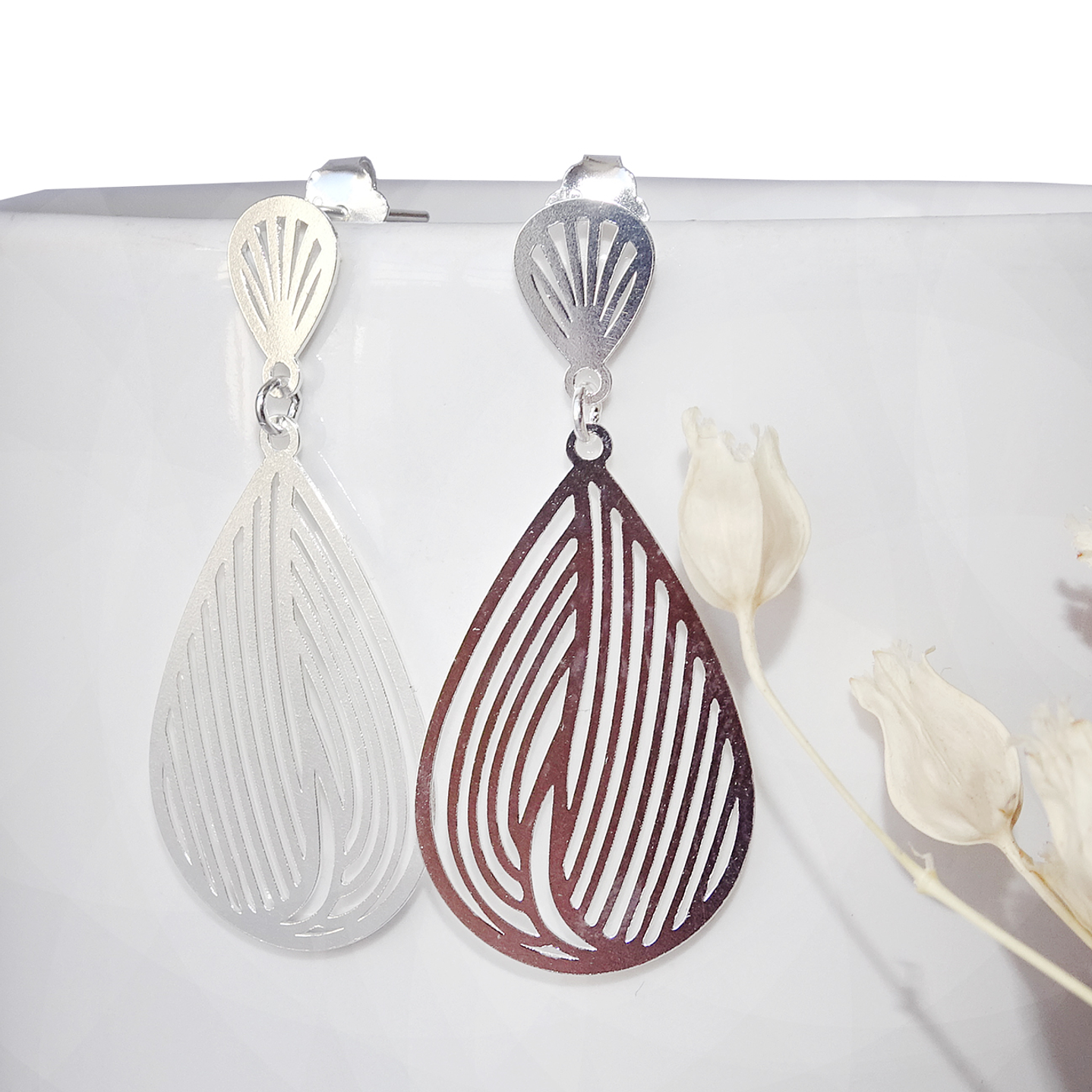 Aros De Plata 925 Gotas Elena 3