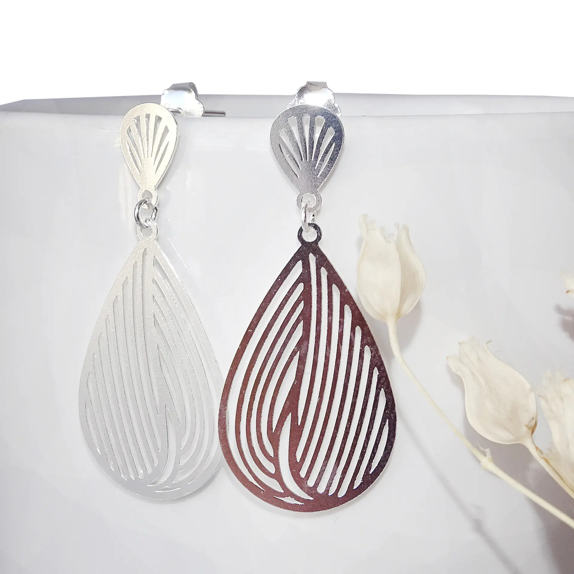 Aros De Plata 925 Gotas Elena 3
