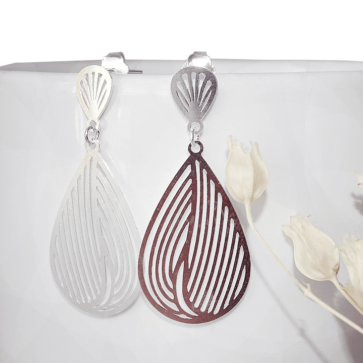 Aros De Plata 925 Gotas Elena 3