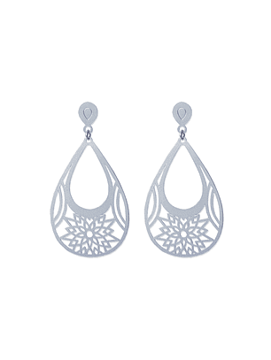 Aros De Plata 925 Gotas Flor