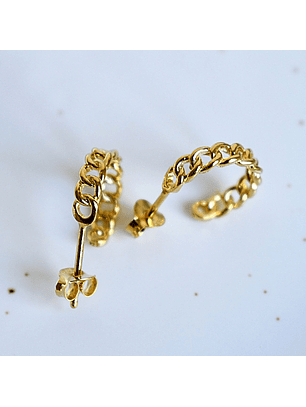 Aros De Plata Con Baño de Oro Argollas Rolo