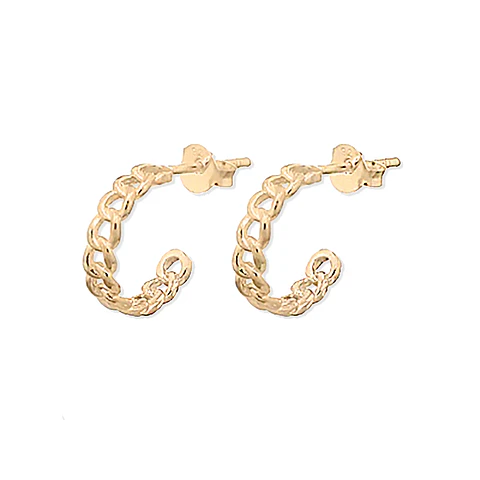 Aros De Plata Con Baño de Oro Argollas Rolo