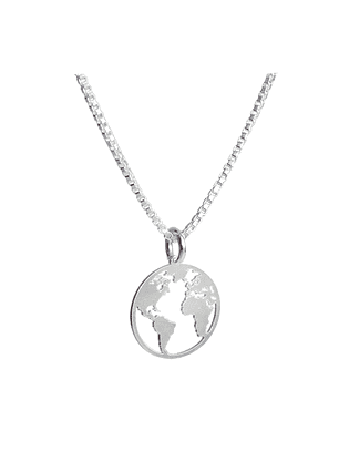Cadena De Plata 925 Veneciana & Mapamundi