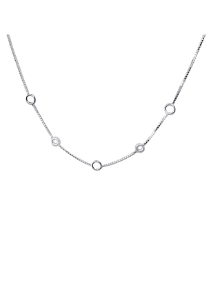 Collar De Plata 925 Círculo Pequeños