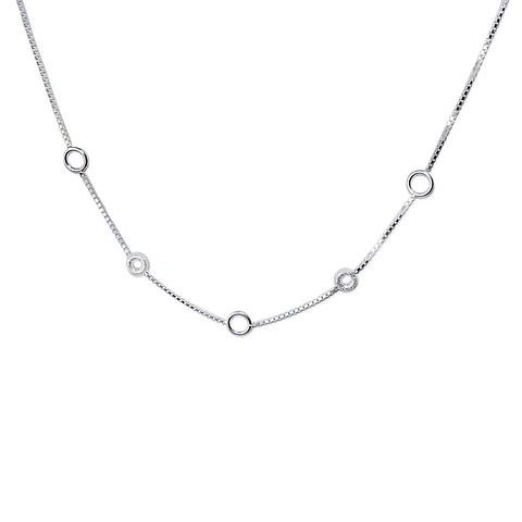 Collar De Plata 925 Círculo Pequeños