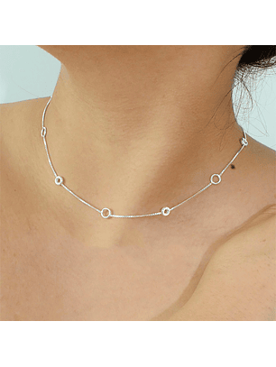 Collar De Plata 925 Círculo Pequeños