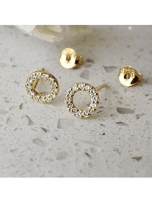 Aritos De Plata Con Baño De Oro Circulos Circones