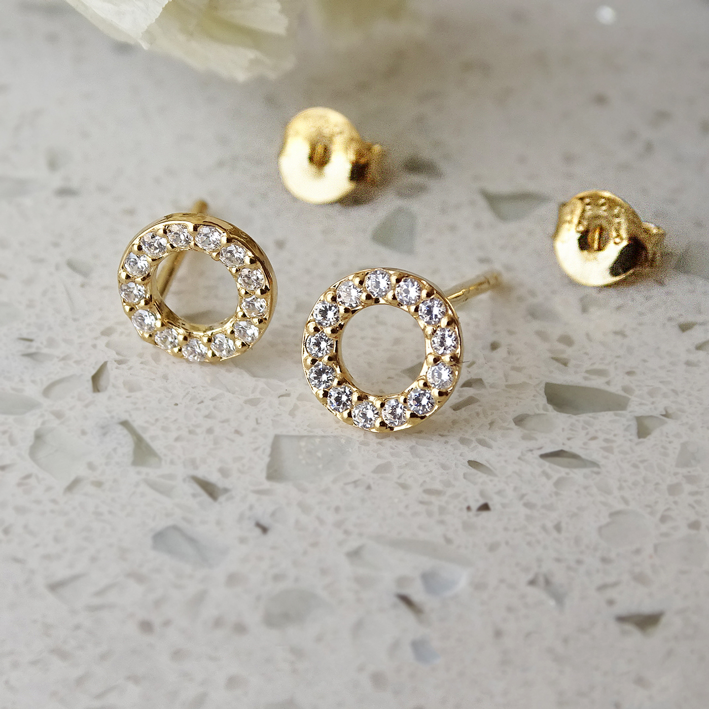 Aritos De Plata Con Baño De Oro Circulos Circones 2