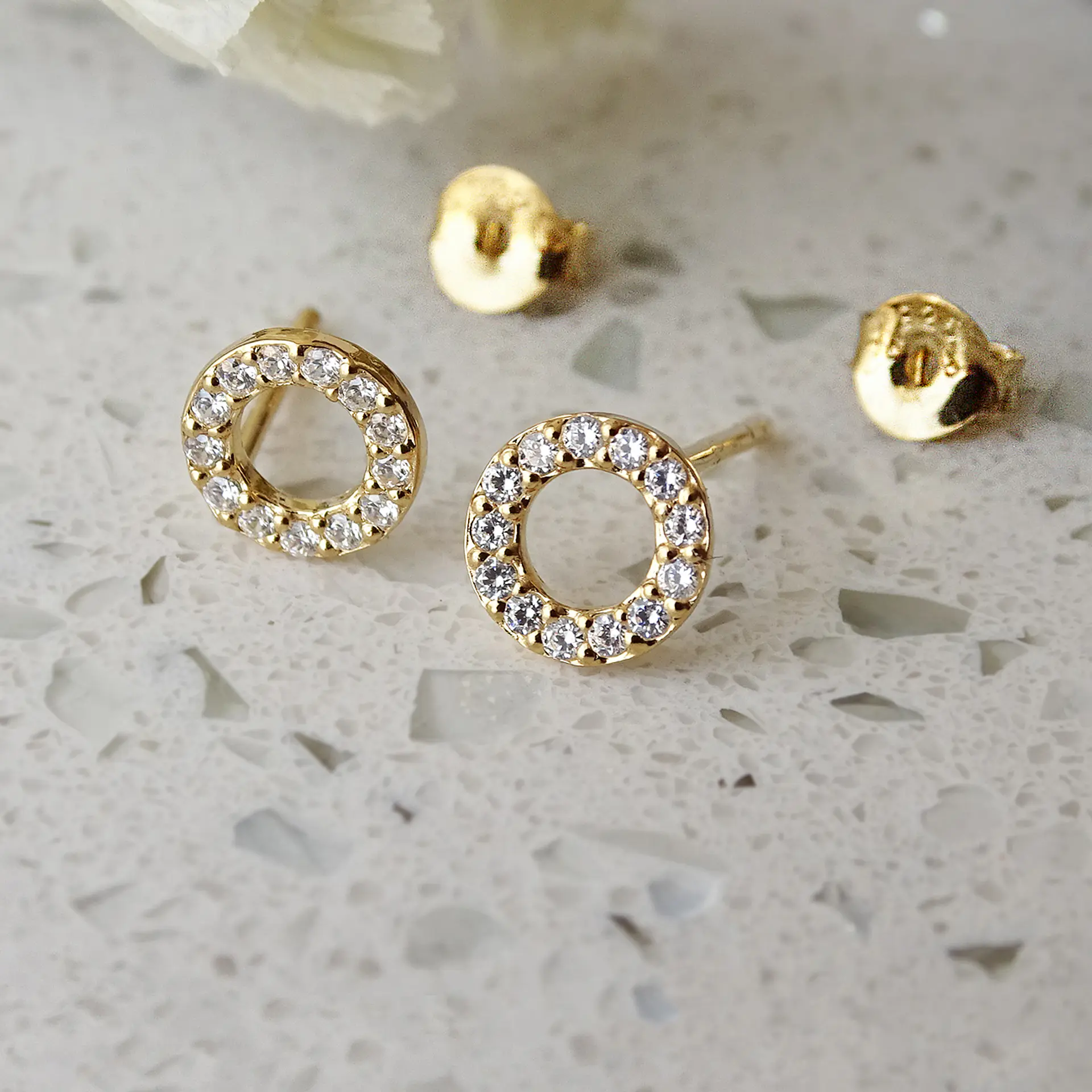 Aritos De Plata Con Baño De Oro Circulos Circones 2