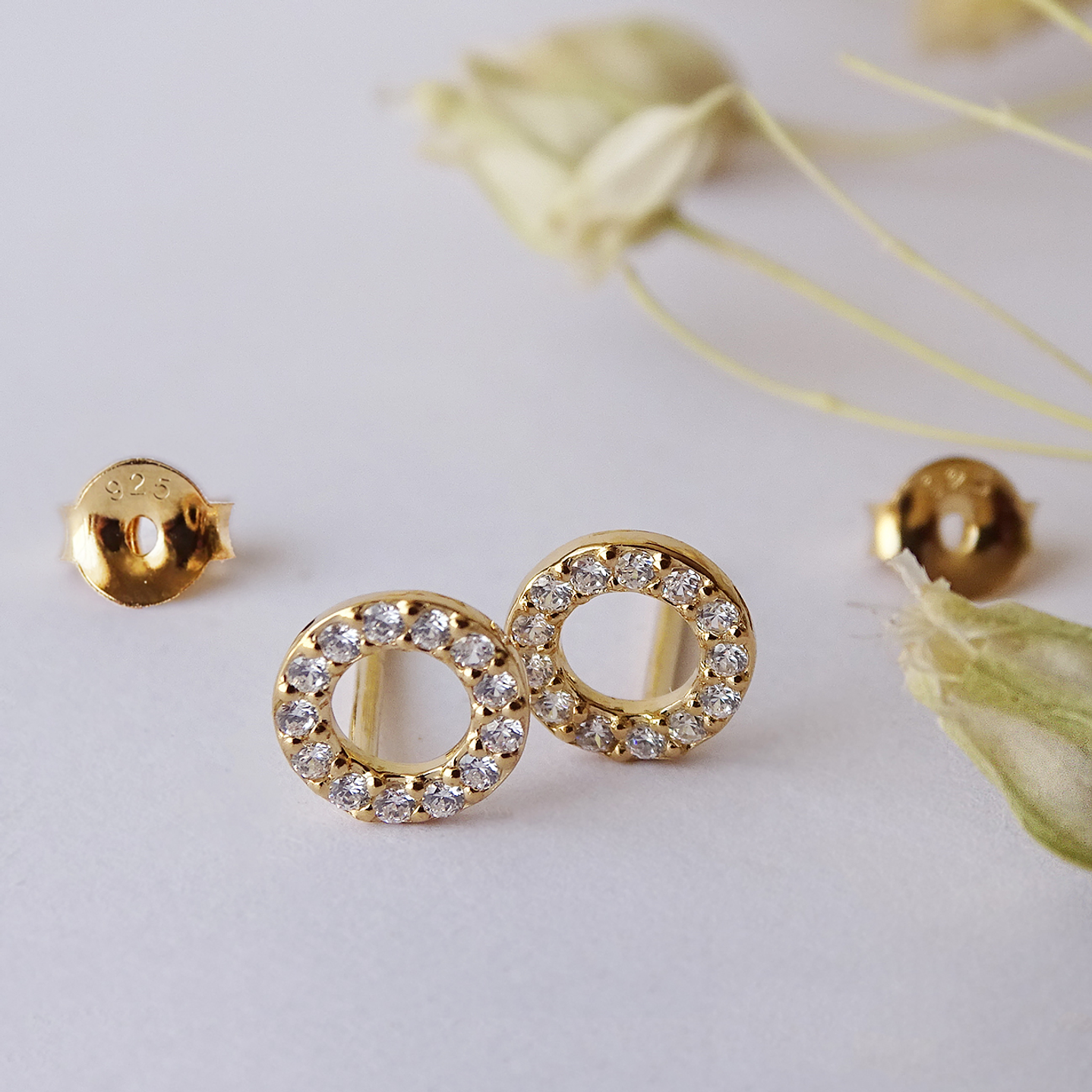 Aritos De Plata Con Baño De Oro Circulos Circones 3