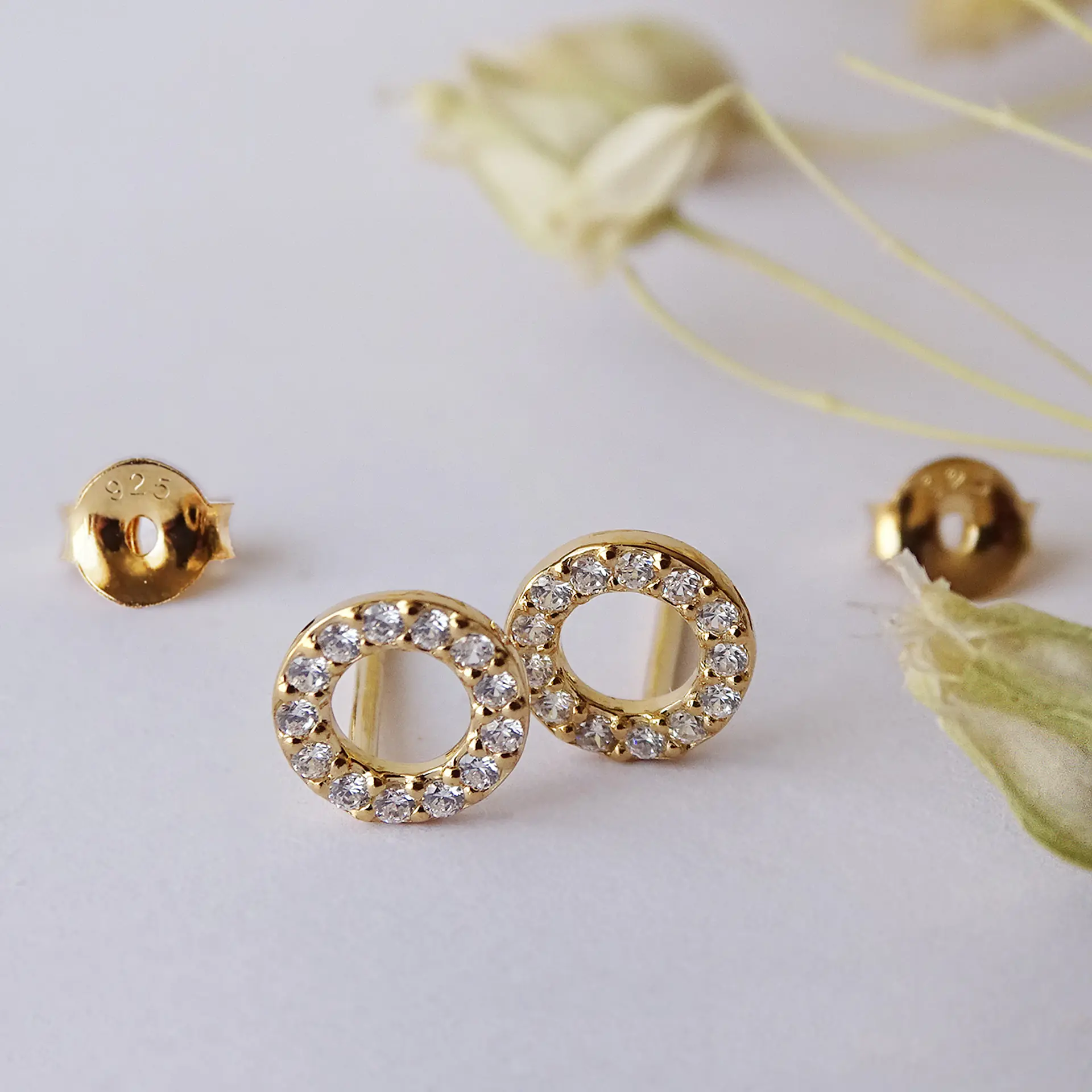 Aritos De Plata Con Baño De Oro Circulos Circones 3
