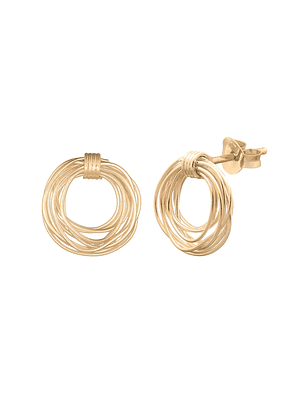 Aritos De Plata con Baño De Oro Nido Alambrismo