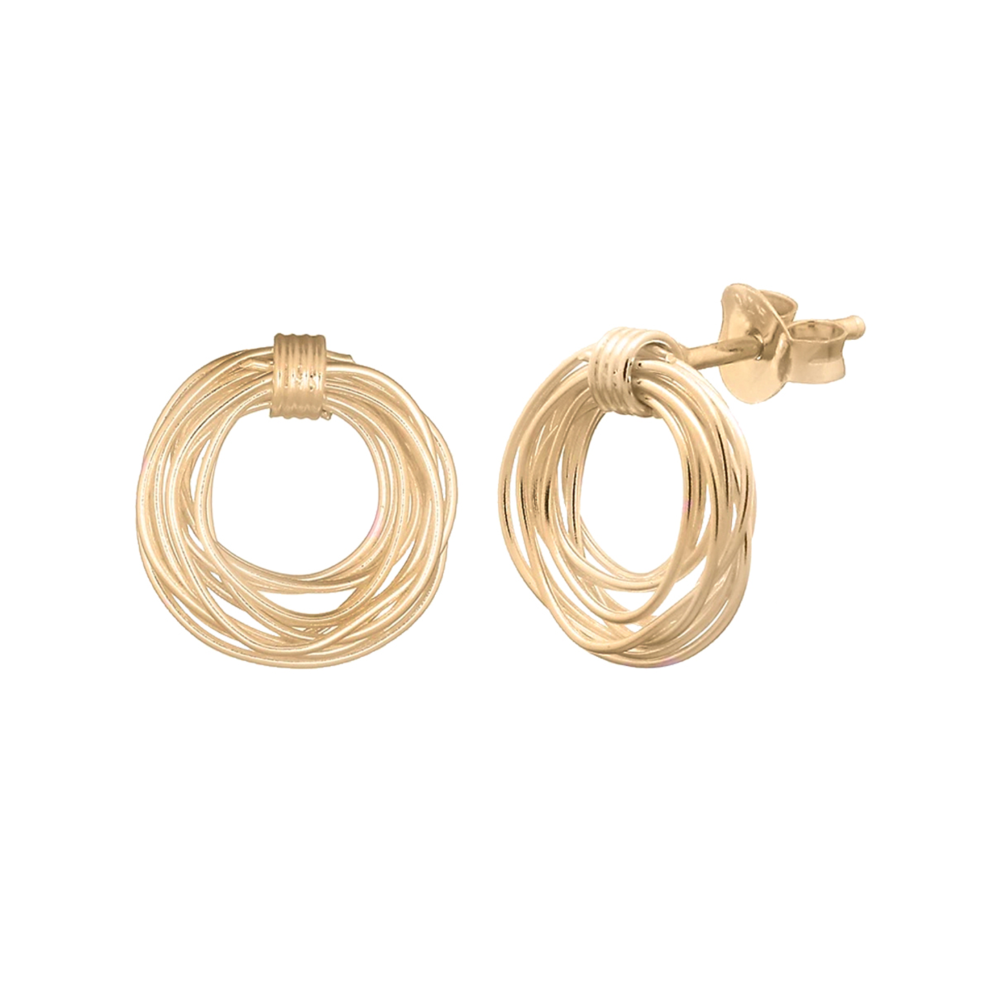 Aritos De Plata con Baño De Oro Nido Alambrismo 1