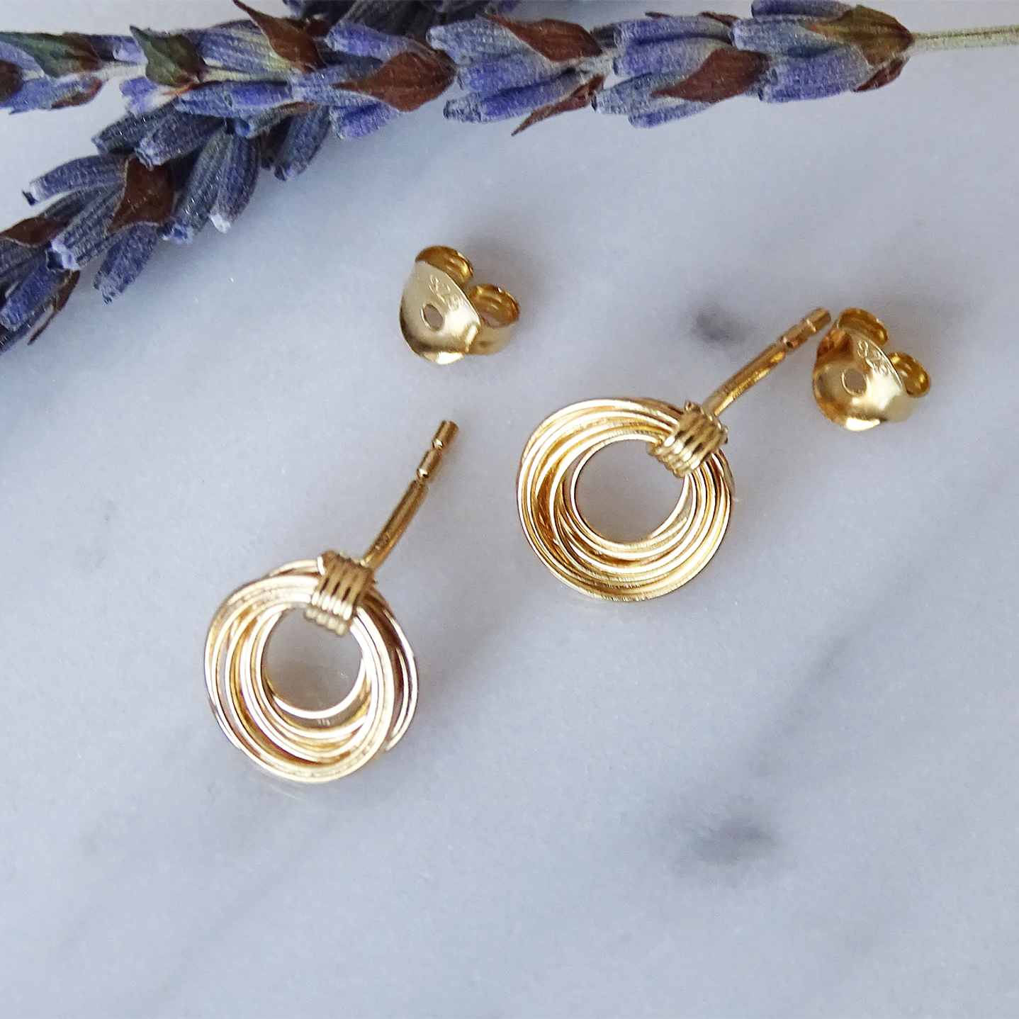 Aritos De Plata con Baño De Oro Nido Alambrismo 3