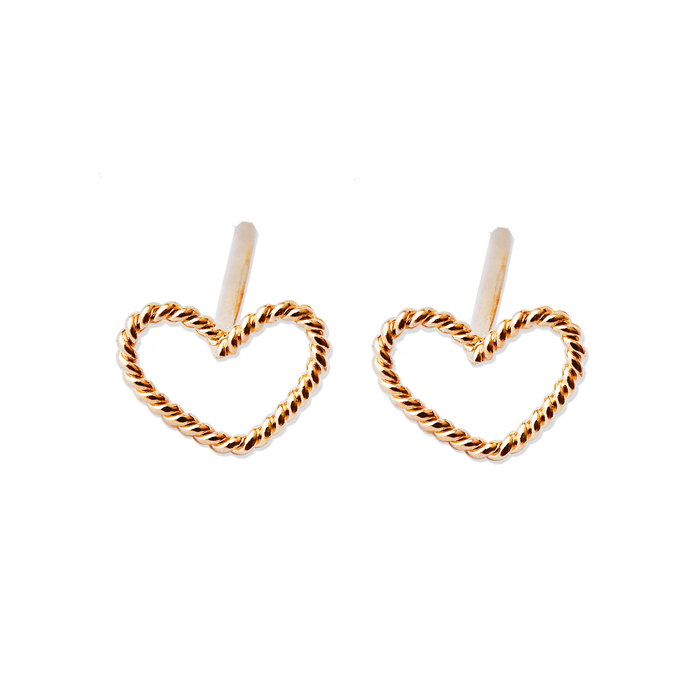 Aritos De Plata Con Baño De Oro Corazón Enroscado 1