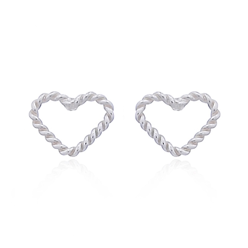 Aros Corazón Enroscado Plata 925