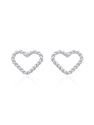 Aritos De Plata 925 Corazón Enroscado