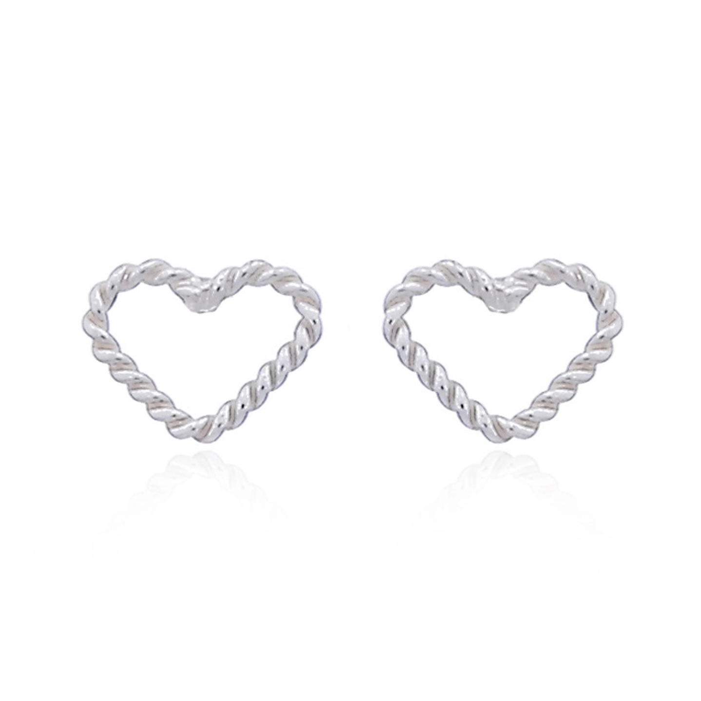 Aritos De Plata 925 Corazón Enroscado 1